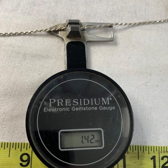 Sterling Silver 925 Italy Solid 1.5mm Rope Chain w/ Lobster Claw Clasp 25" Long - Picture 6 of 9